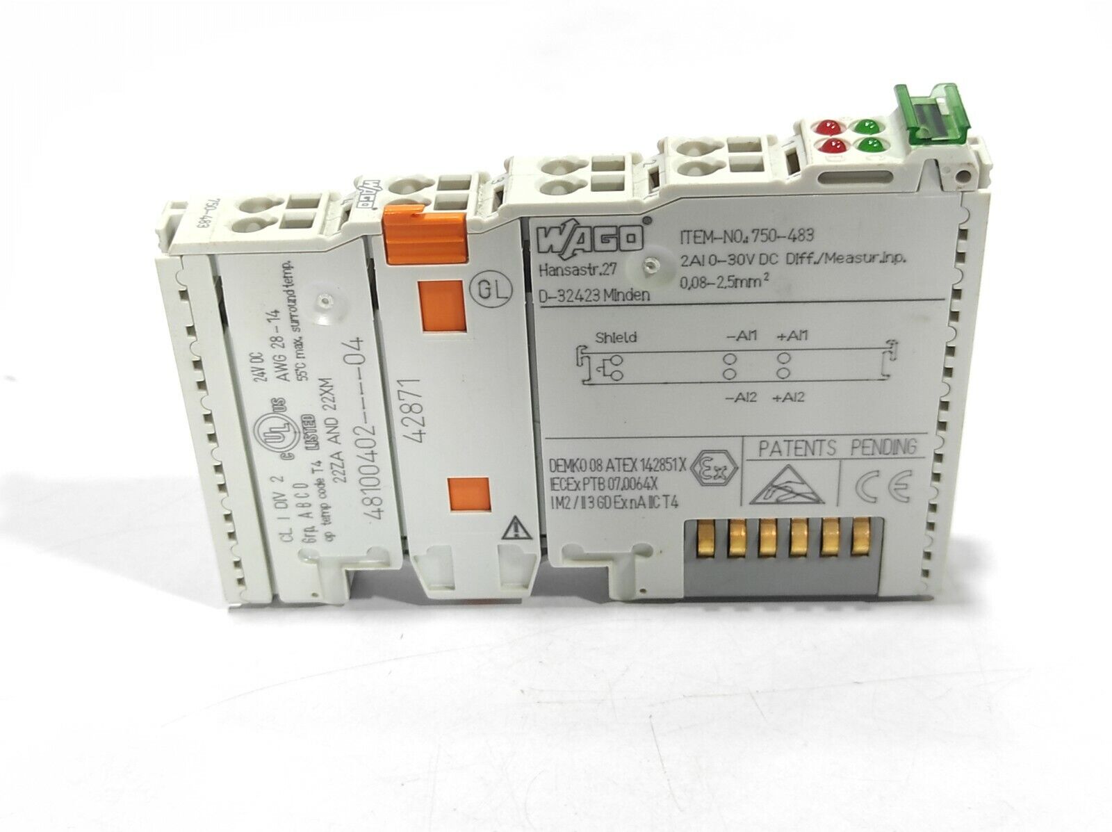 Wago 750-483 2-Channel Analog Input Module 750483
