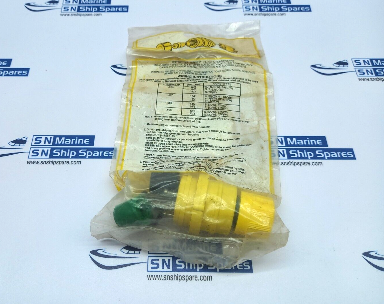 Woodhead 130146003 Yellow Rubber Plug NEMA-5-15 15A 125V