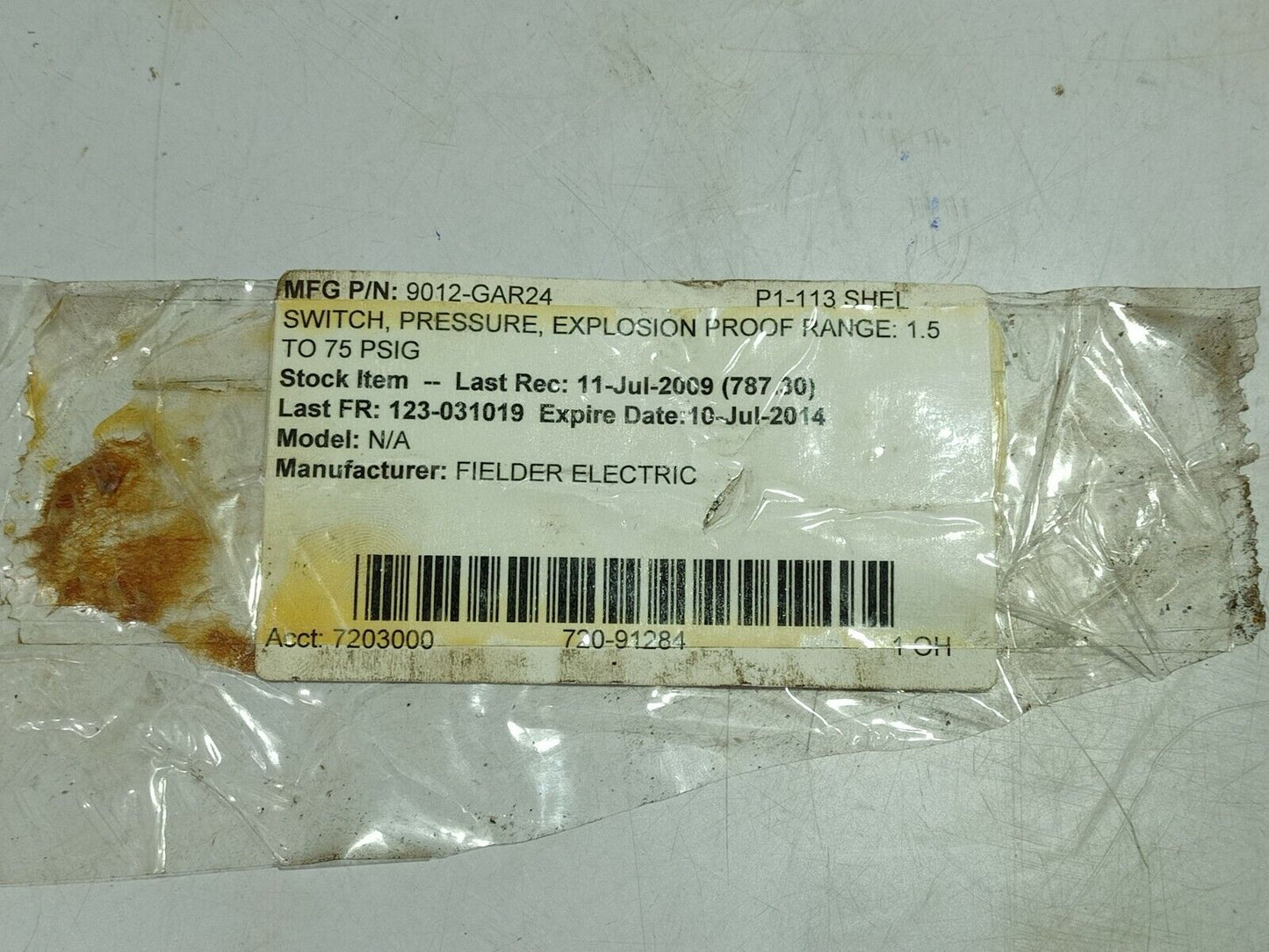 Square D 9012 GAR24 Pressure Switch Range 1.5-75