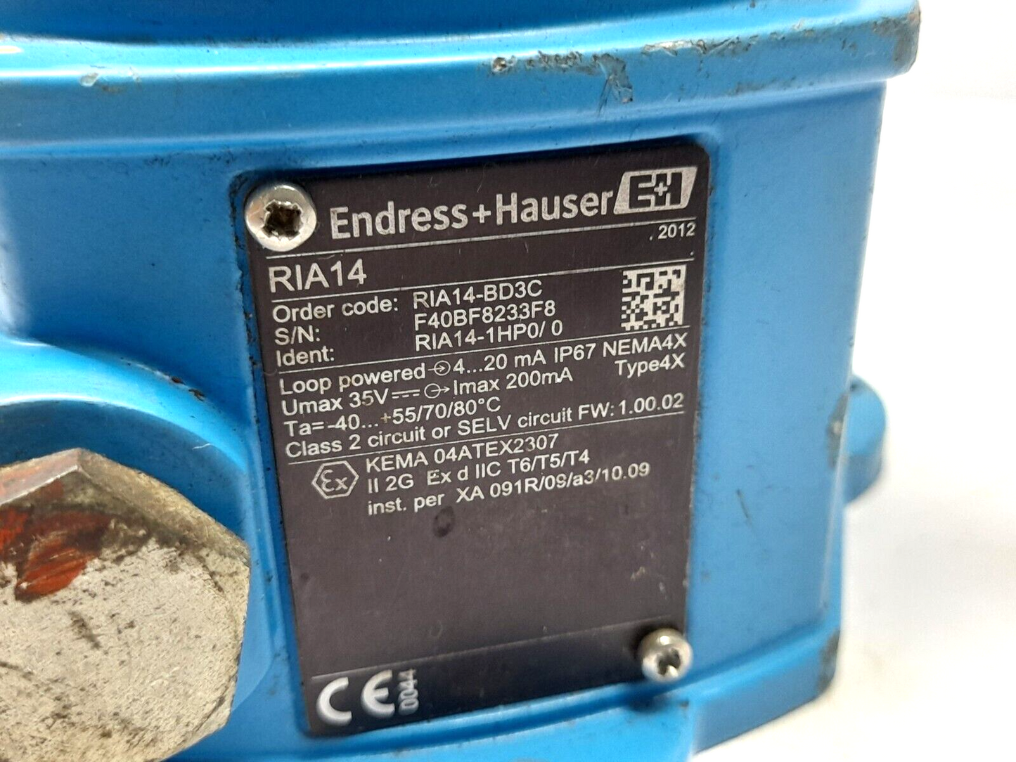 Endress + Hauser RIA14 Loop Powered Process Indicator For Field Mounting RIA14-B