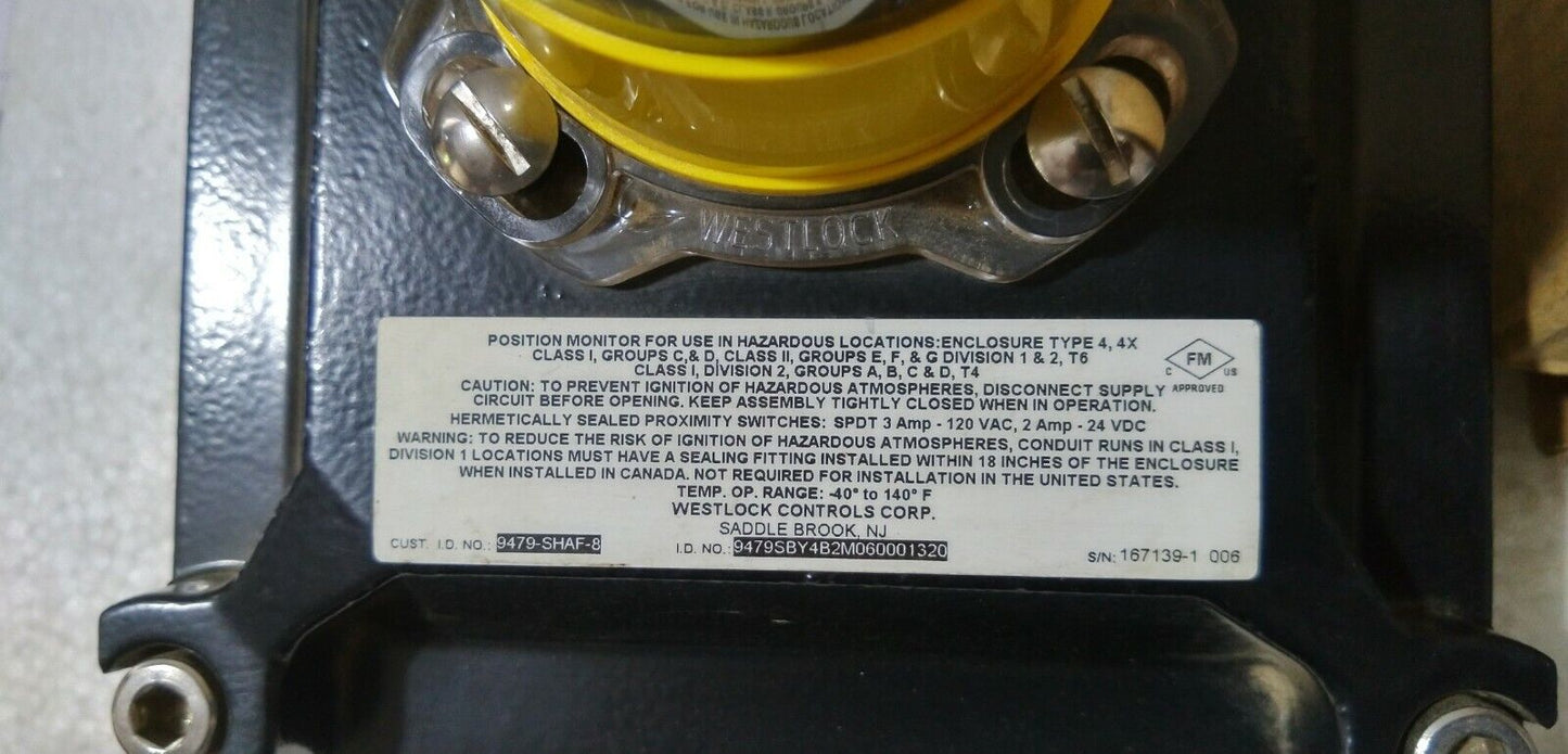 Westlock Control  S-9479-SHAF-8 Explosion Proof Rotary Position Monitor