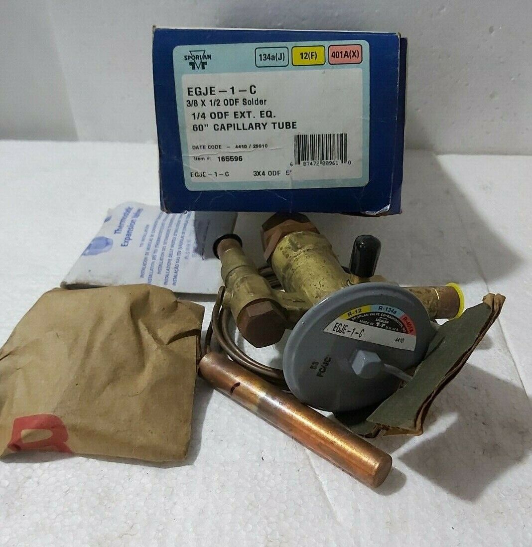 SPORLAN EGJE-1-C THERMOSTATIC EXPANSION VALVE 3/8 X 1/2 ODF SOLDER EGJE1C