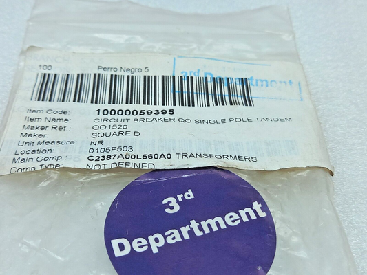 Square D QO1520 Single Pole Circuit Breaker 240/415 V.a.c