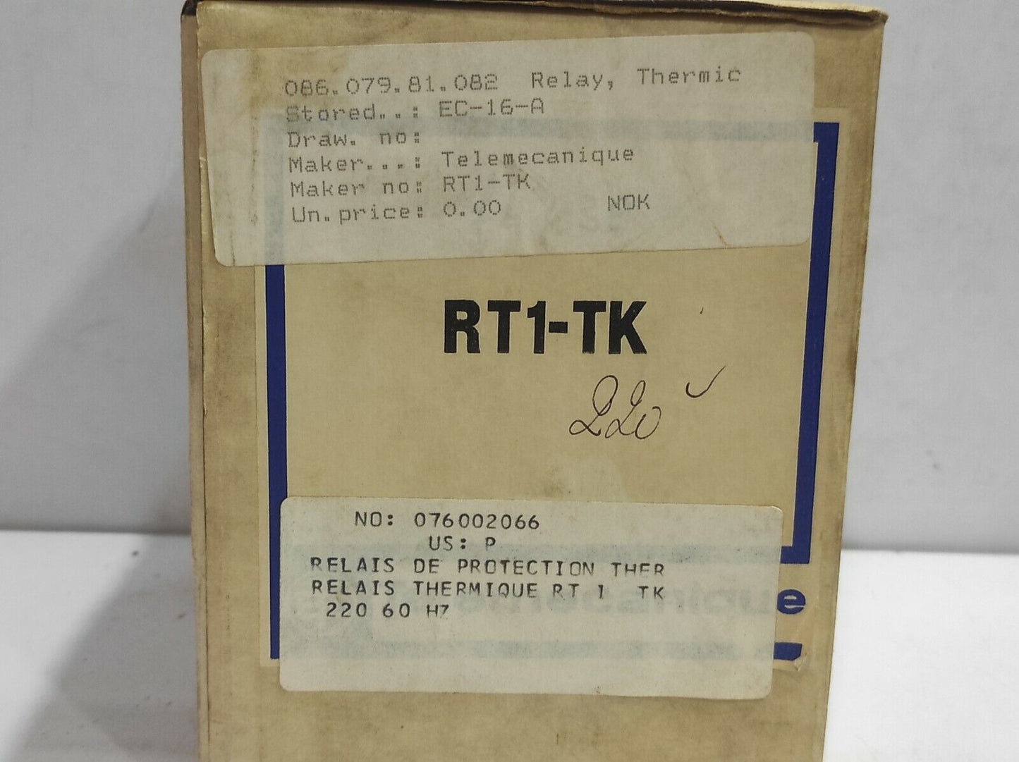 Telemecanique RT1-TK Thermal Relay RT1TK