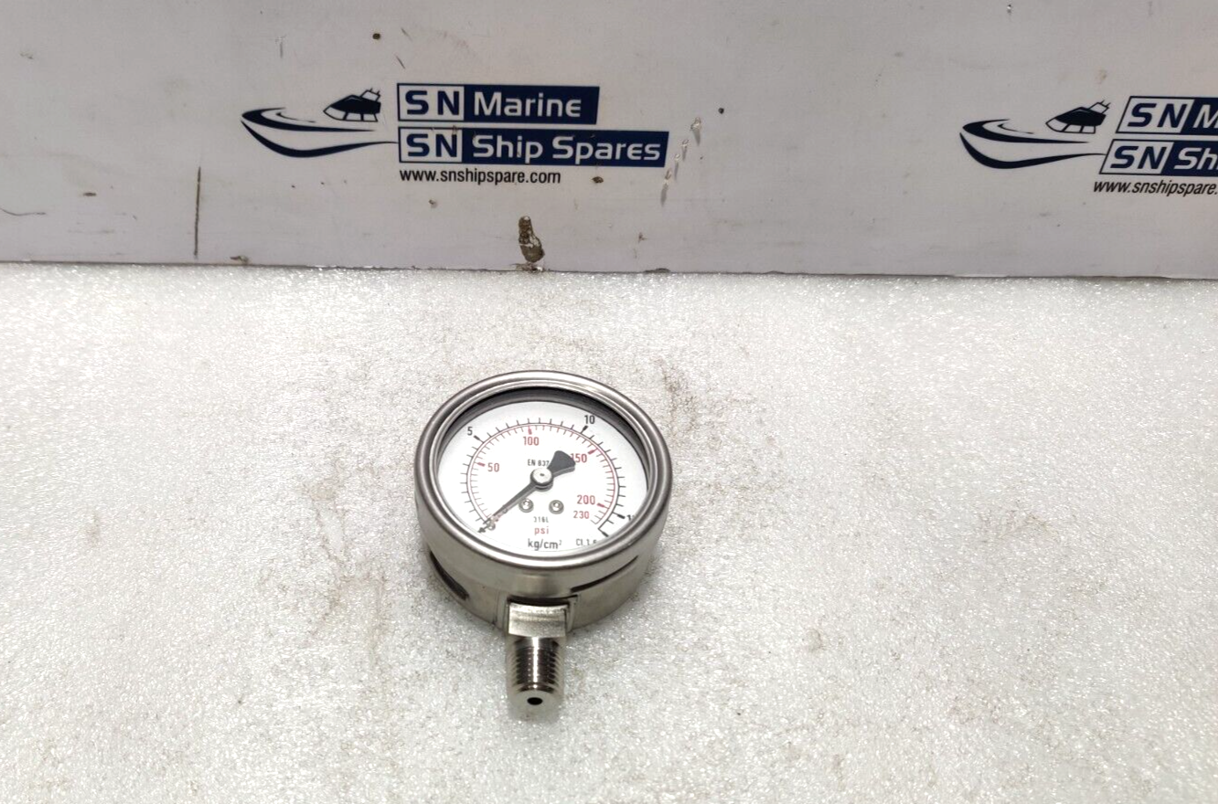 Wikai 232.50.063 Pressure Gauge 0-160Psi 1/4NPT Marsh J7652P