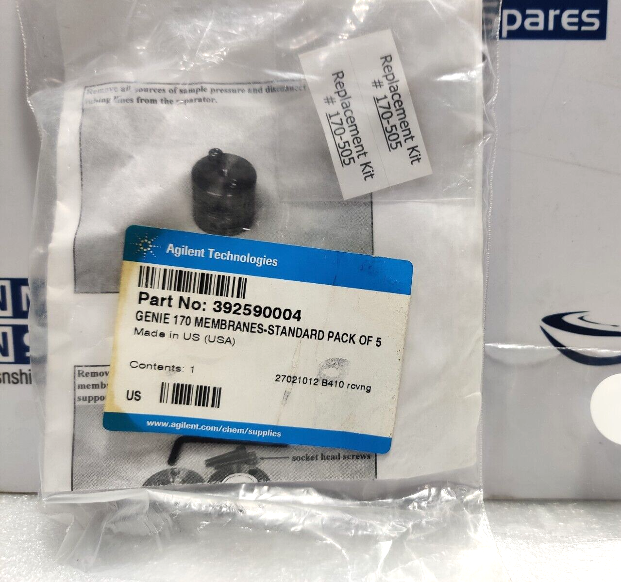 Agilent Technologies 392590004 Genie 170 Membranes-Standard Pack of 5Kit 170-505