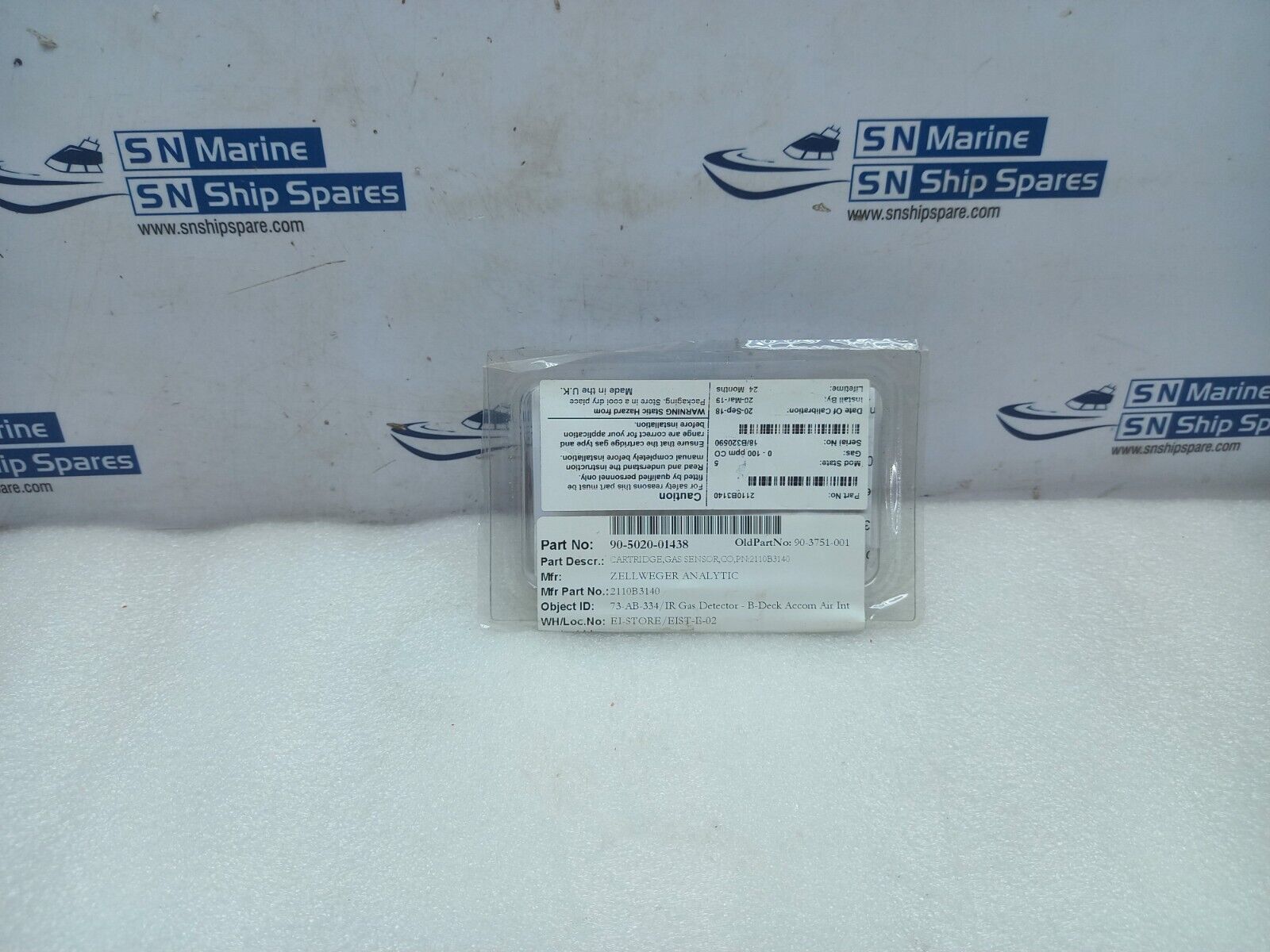 Zellweger Analytic 2110B3140 Cartridge Sensor 0-100ppm CO 90-5020-01438