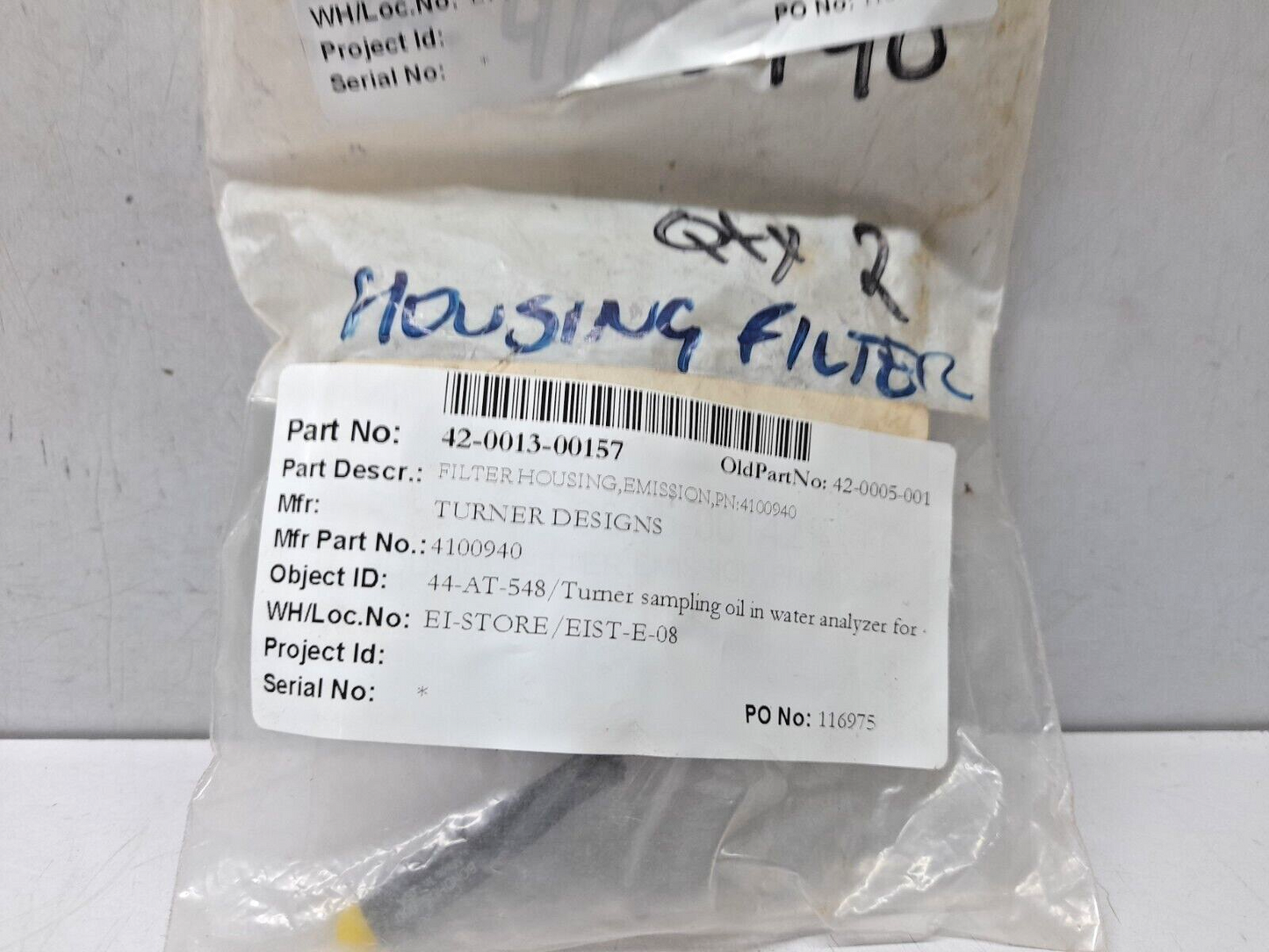 Turner Designs 4100940 Filter Housing, Emission