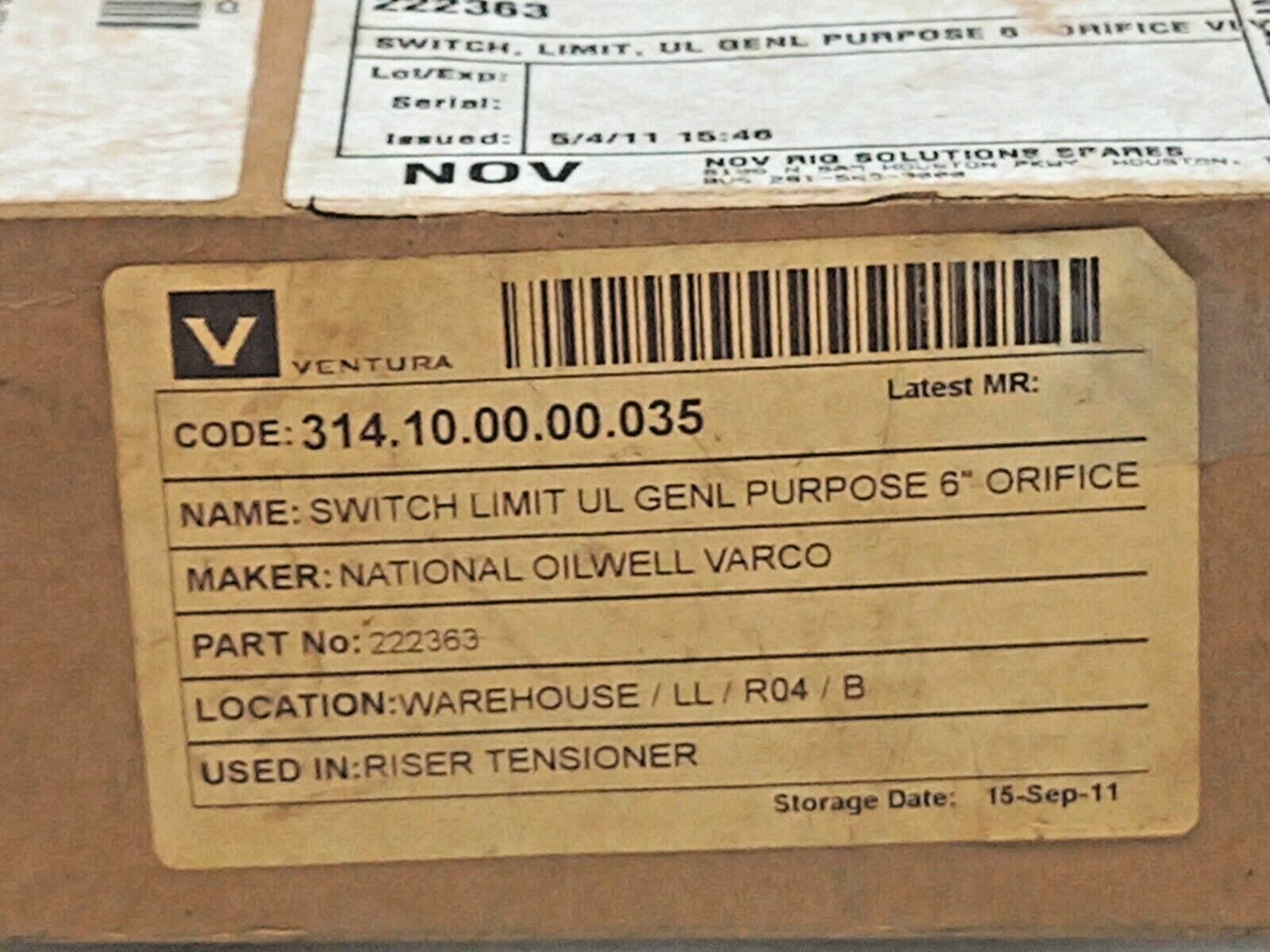 Topworx 76-13528-C3 General Purpose Limit Switch NOV 222363