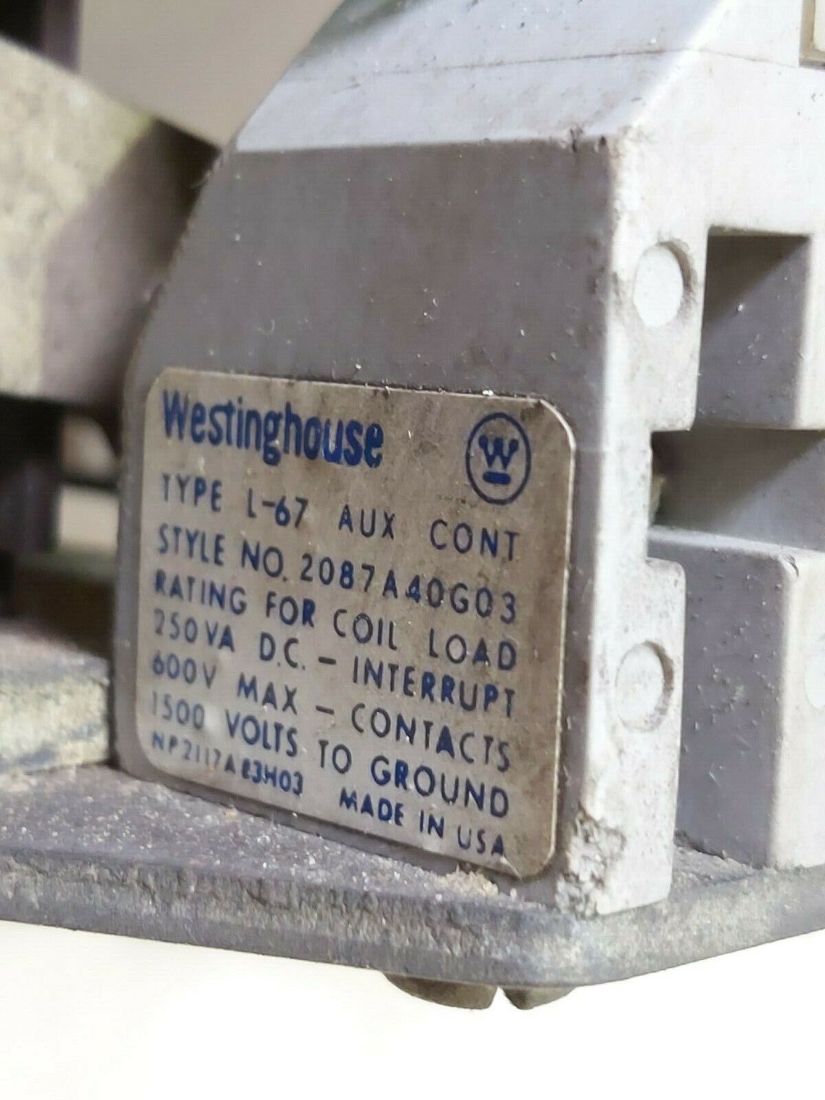 Westinghouse 2131A94G01 DPM Contactor 1250Amps 1000Vdc