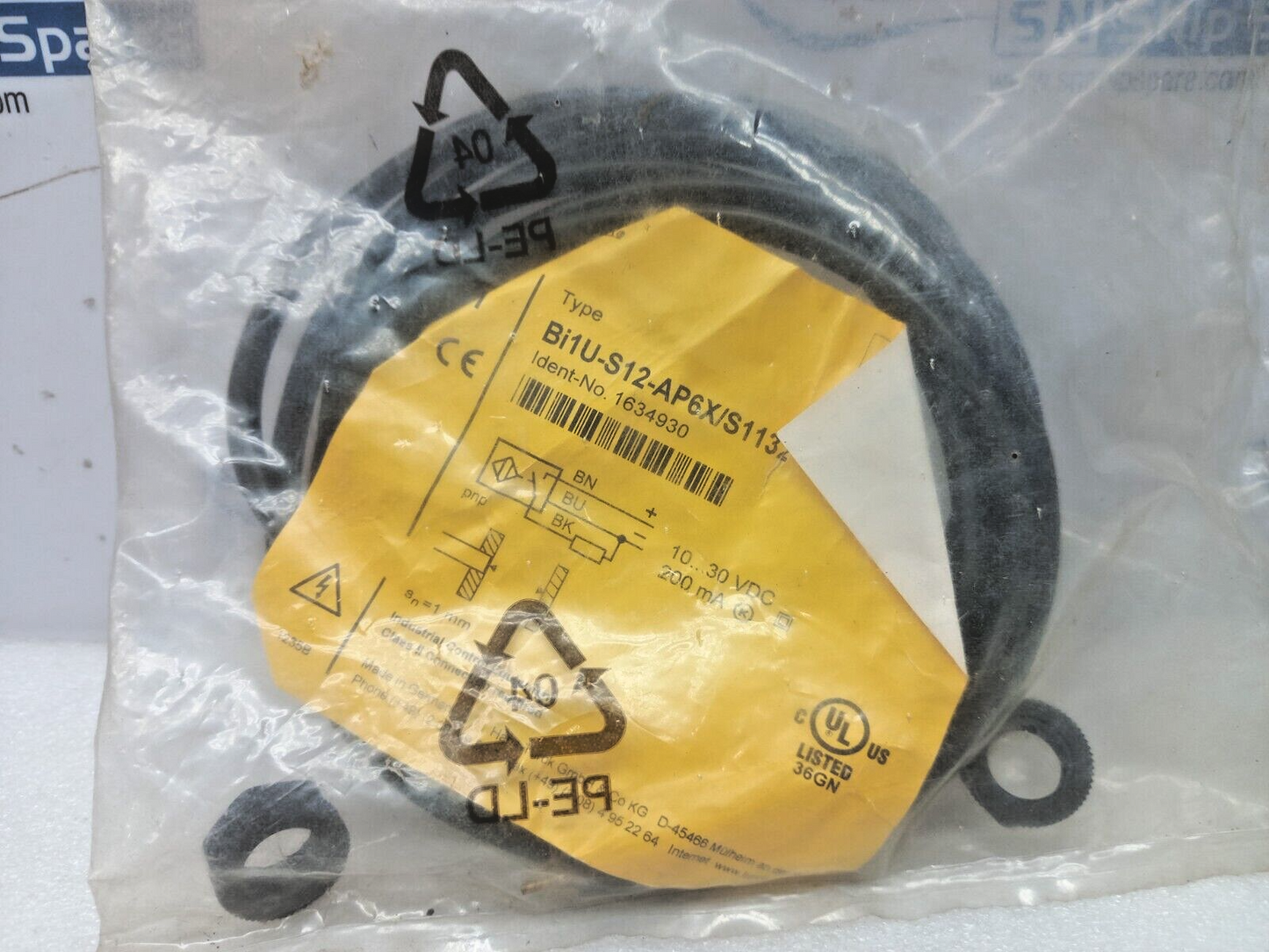 Turck Bi1U-S12-AP6X/S1134 Inductive Sensor 10...30 VDC 200mA 1634930