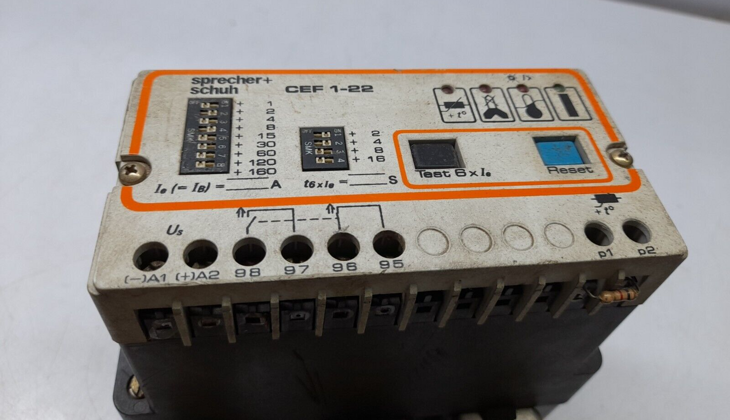 Sprecher Schuh CEF1-22 Electronic Motor Protector Relay Cont 95…98 Ith=4A In=400