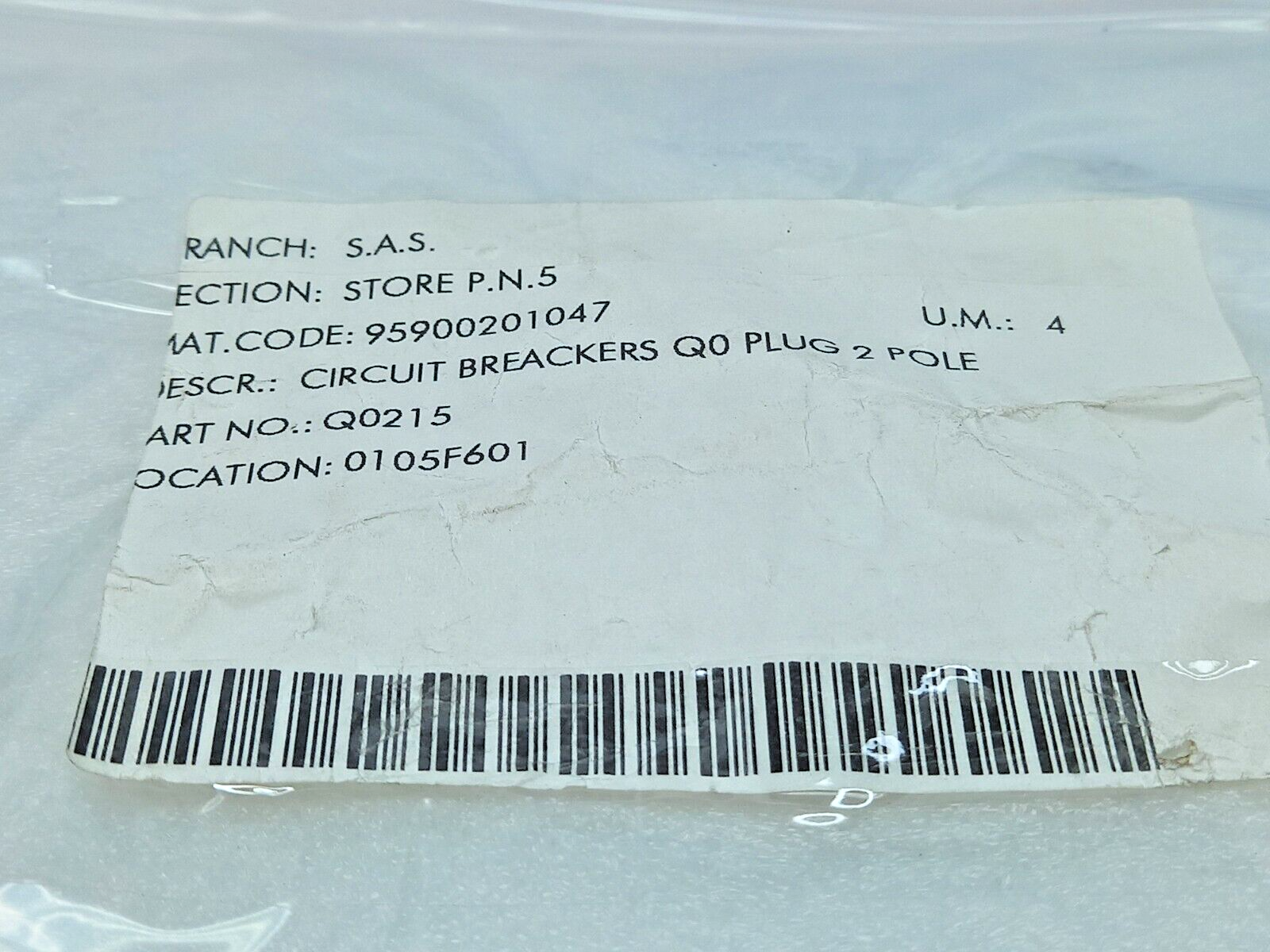 Square D Q0215 Circuit Breaker 2Pole Type: QO-X 240V 1Ph. 50/60Hz