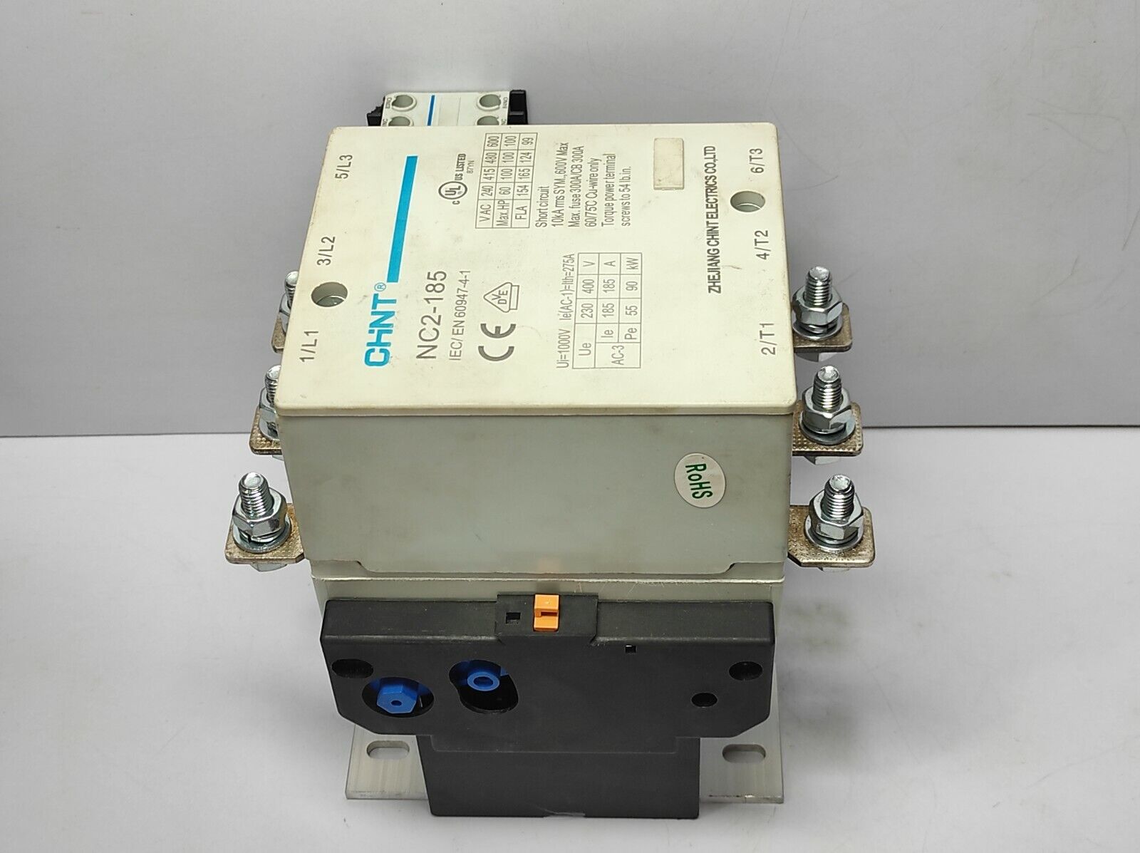 Chint NC2-185 Contactor Ui 1000V Ith 275A Chint FA-22 FG 230 50/60Hz