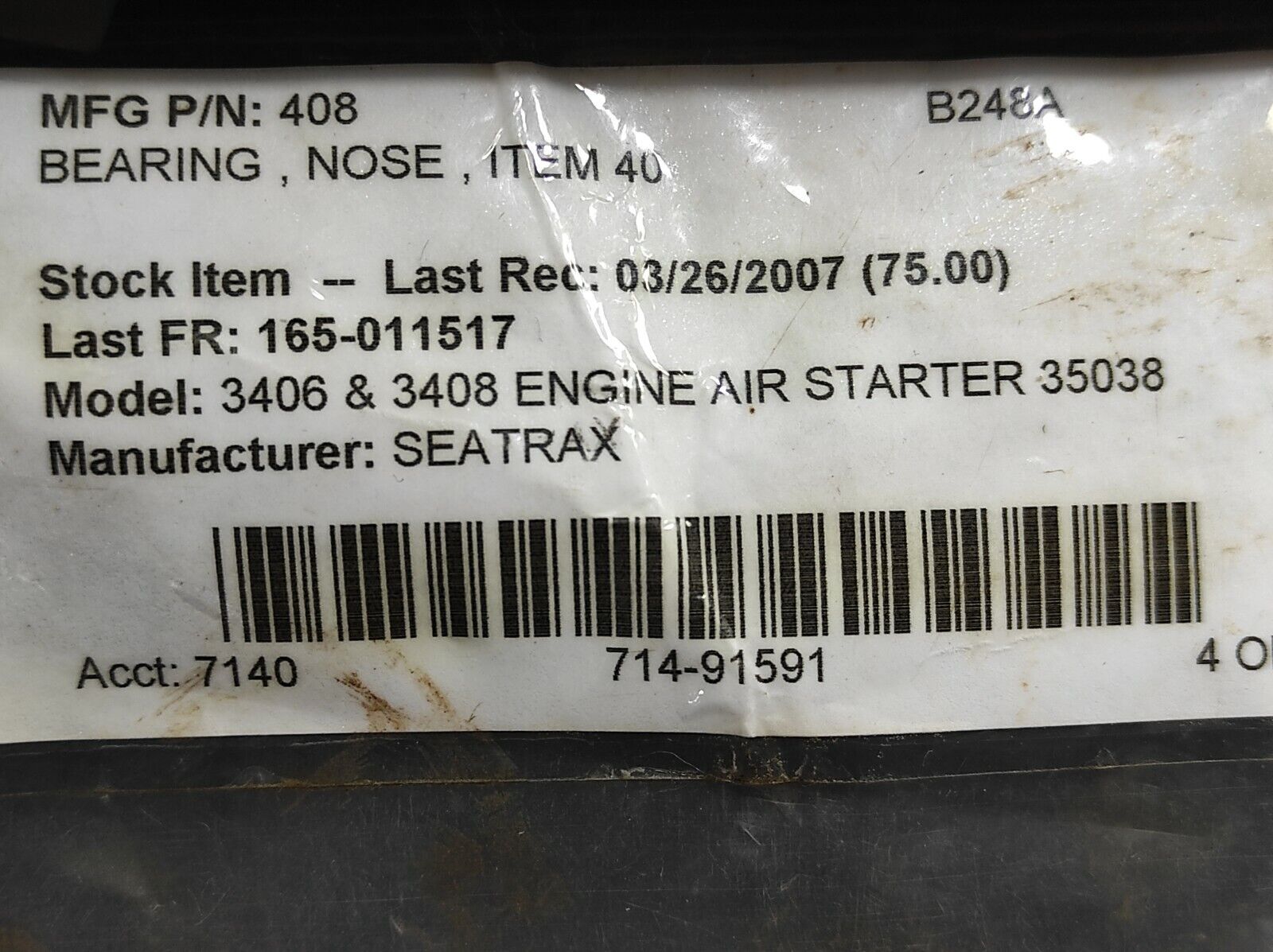 Torr HJ-122012 Bearing MS 51961-2 Seatrax 408 Nose Bearing Item 40 / 4-PCS LOT