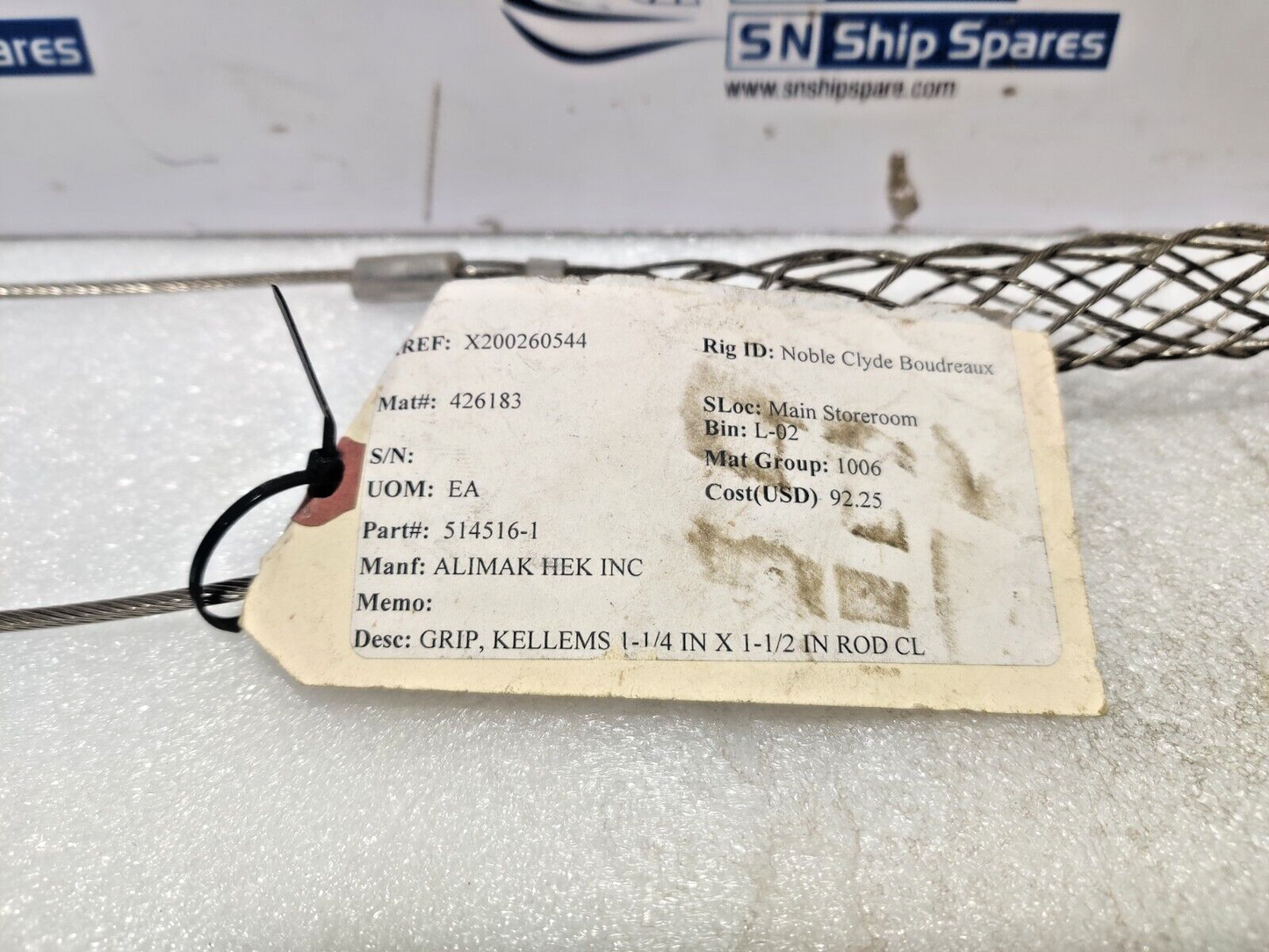 Alimak 514516-1 CL Rod Kellems Grip 1-1/4 IN X 1-1/2 IN