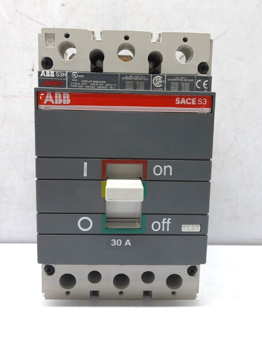 ABB SACE S3 S3H030TH Circuit Breaker S3H 30A BKR S3H 30A 3P