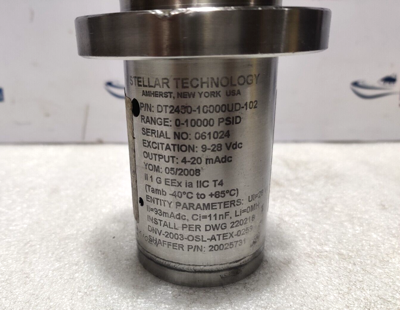 Stellar DT2450-10000UD-102 Pressure Transducer 0-10000Psid 9-28Vdc 4-20mAdc