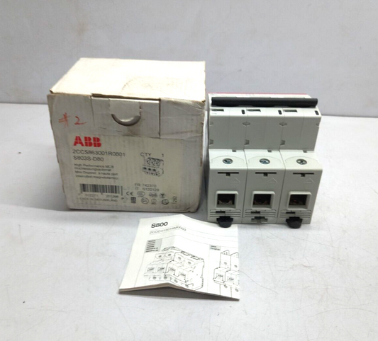 ABB 2CCS863001R0801 High Performance MCB S803S-D80