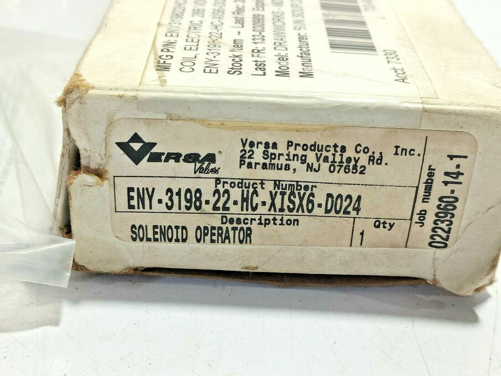 Versa ENY-3198-22-HC-XISX6-D024 Solenoid Operator ENY319822HCXISX6D024