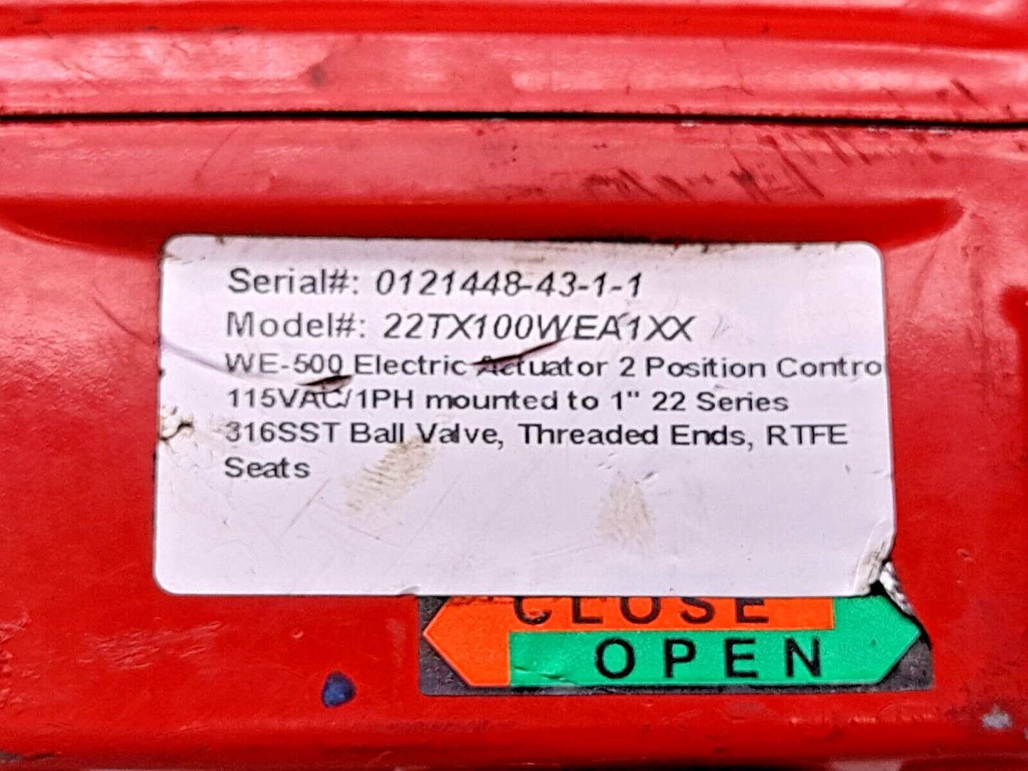 Triac WE-500 Electric Actuator 2 Position Control 115VAC 1Ph 500 In-Lbs 0.39A FL