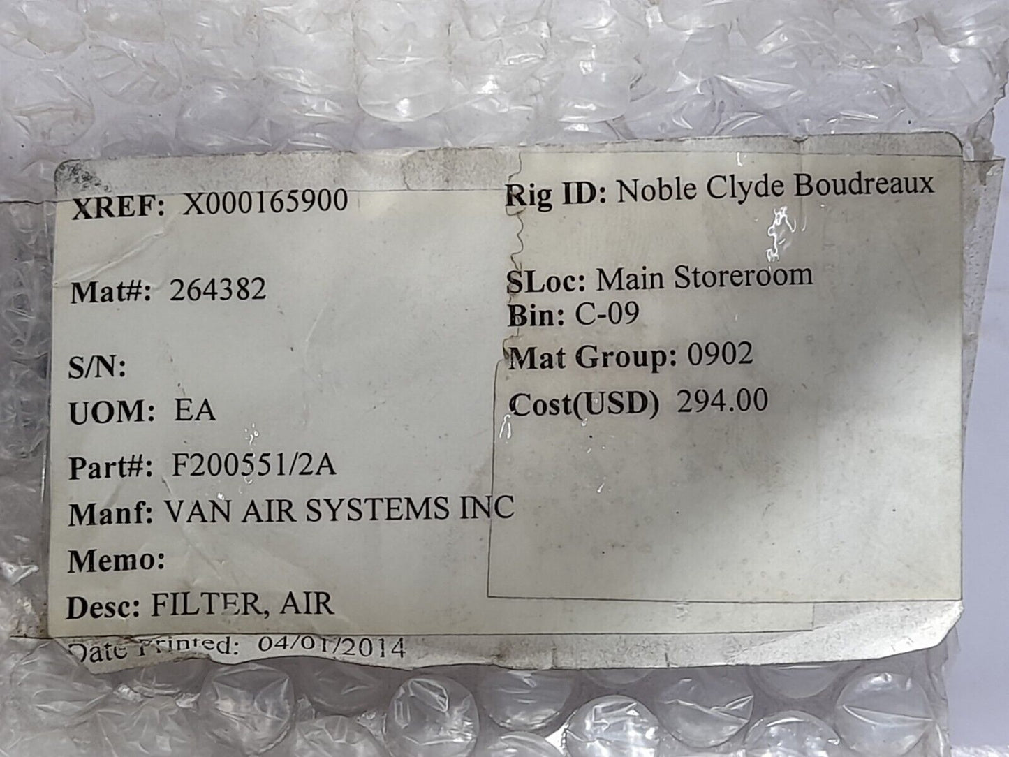 Van Air Systems F200-0055-½-A-MD-PD6 Coarse Coalescing Compressed Air Filter