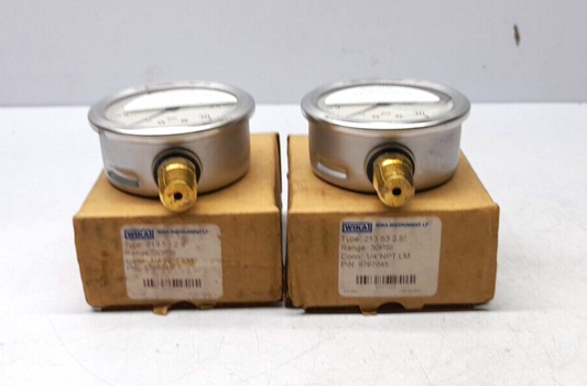 Wika 9767045 213.53 2.5” Pressure Gauge 0-30 PSI Conn ¼” NPT LM (1)