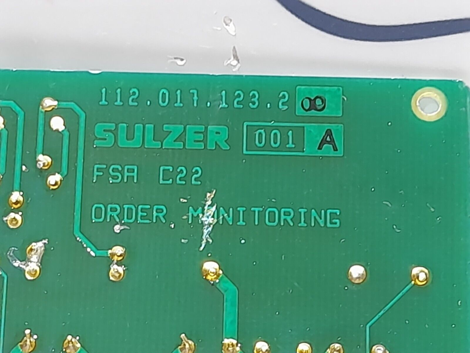 Sulzer 112.017.123.200 001 A FSA C22 Order Monitoring PCB