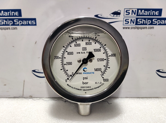 Stewart-Buchanan 25931246/3 Pressure Gauge 0-14000Psi 0-1000Bar Hitec Product