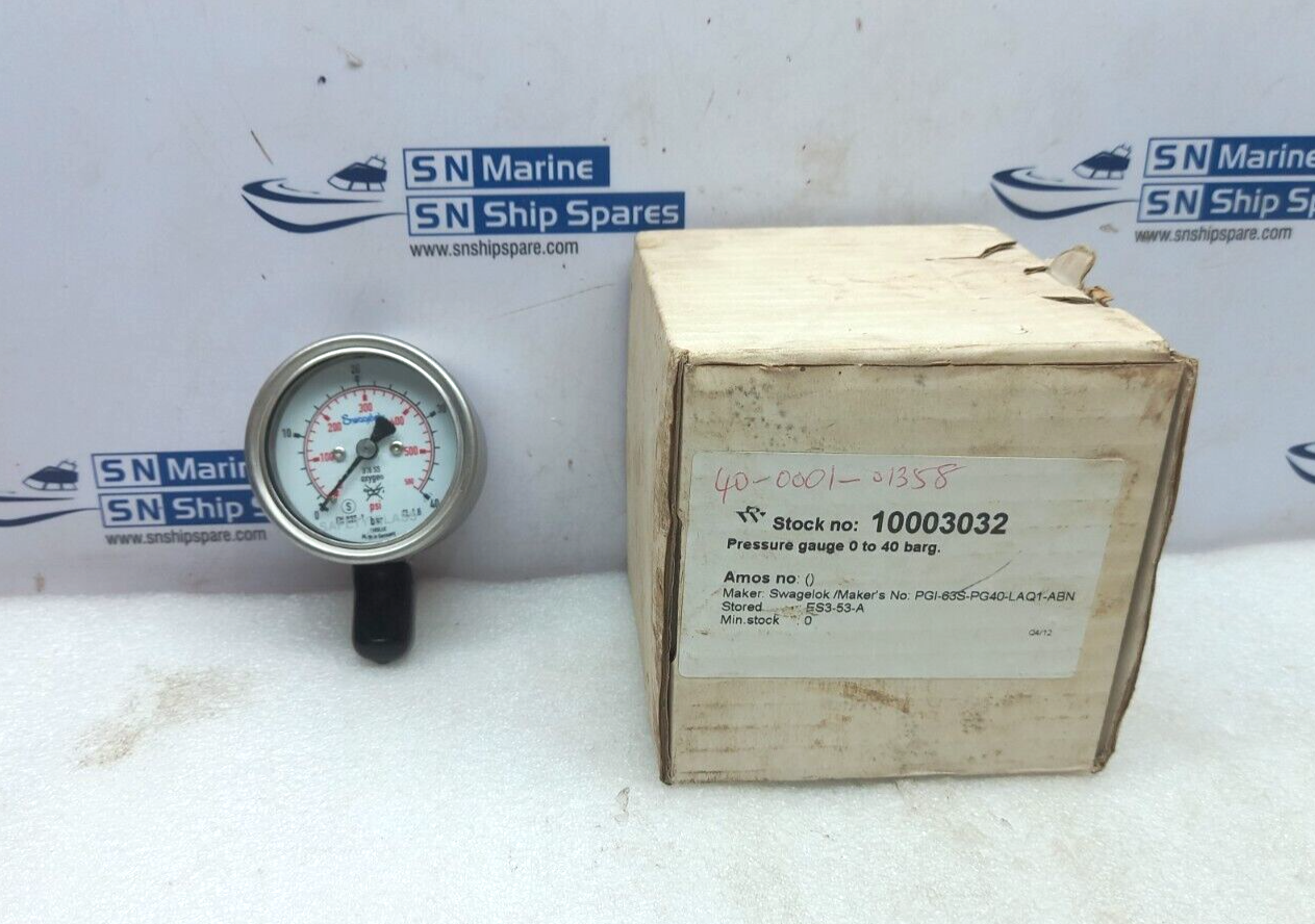 Swagelok PGI-63S-PG40-LAQ1-ABN Pressure Gauge 63MM 0-40Bar 1/4 IN