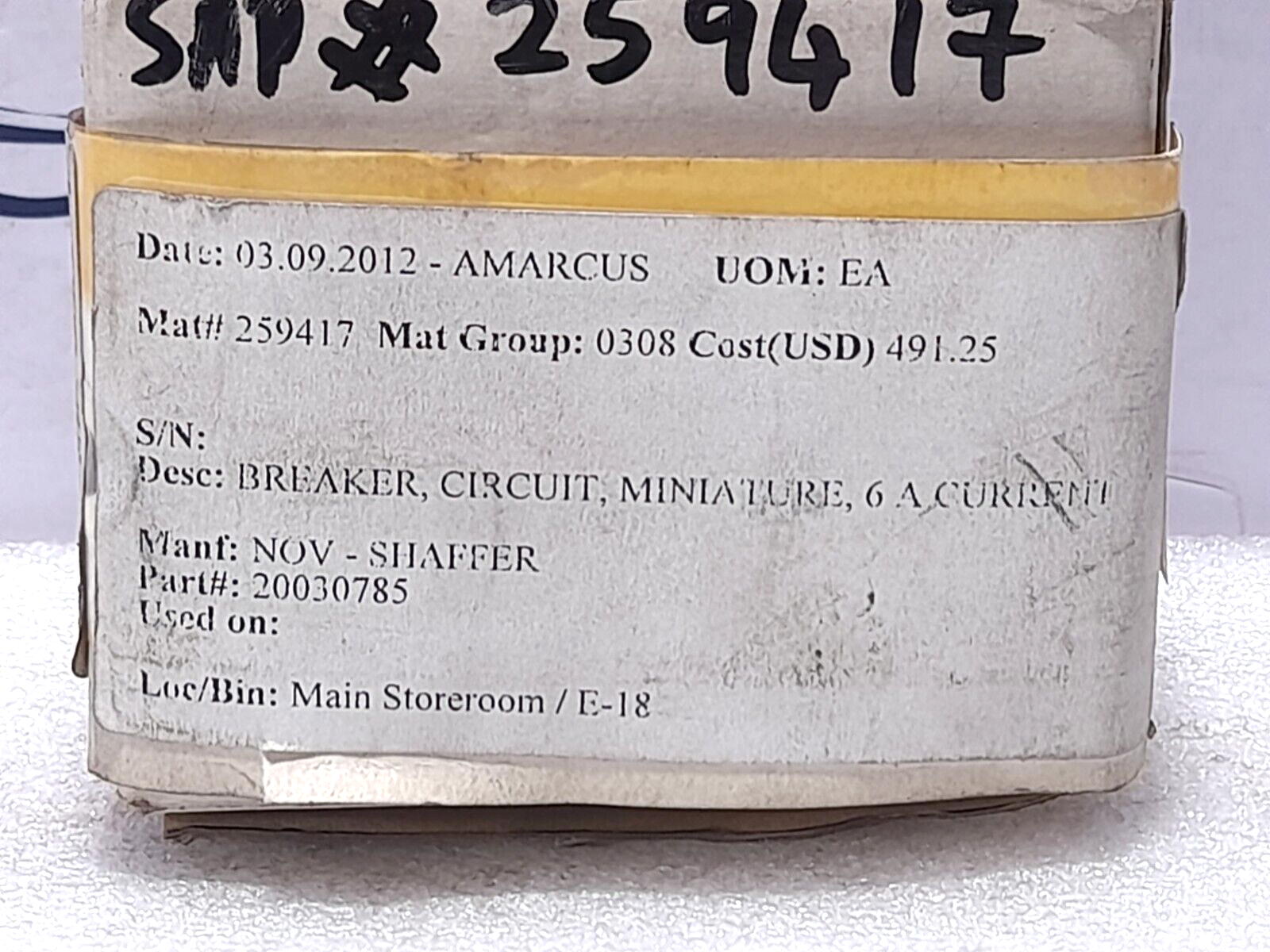 ABB S204-K6A Circuit Breaker S 204 K 6 A 4Pole NOV Shaffer 20030785 Miniature Ci