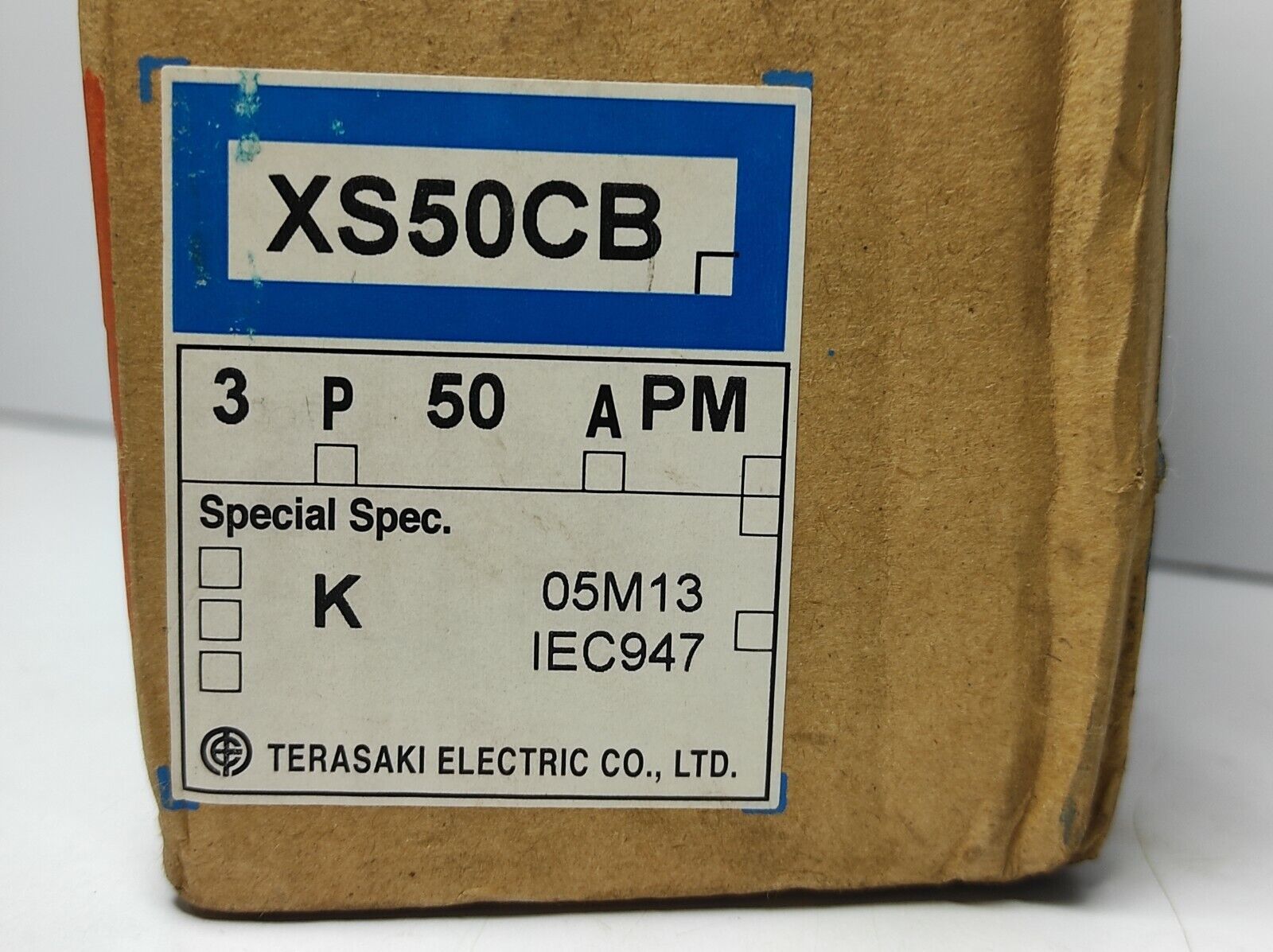 Terasaki XS50CB TemBreak Circuit Breaker 3P 50A PM Special Spec. K