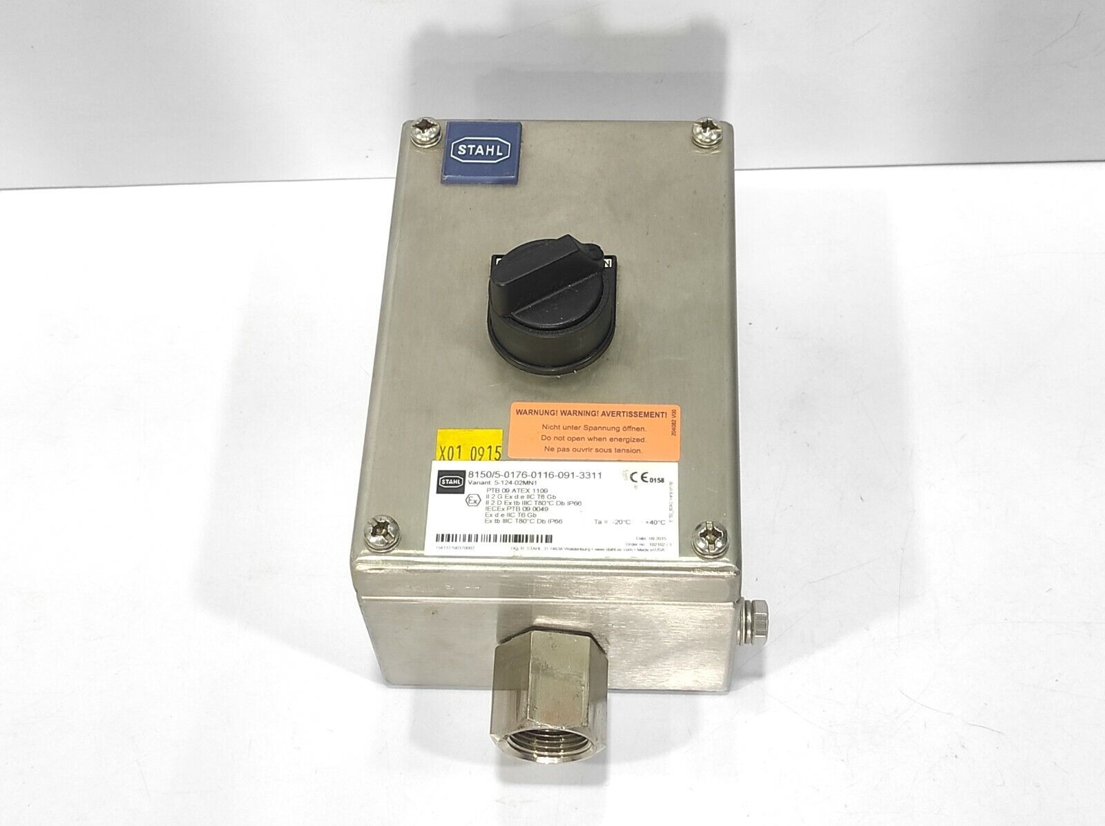 Stahl 8150/5-0176-0116-091-3311 Terminal Box 5-124-02MN1 PTB 09 ATEX 1109