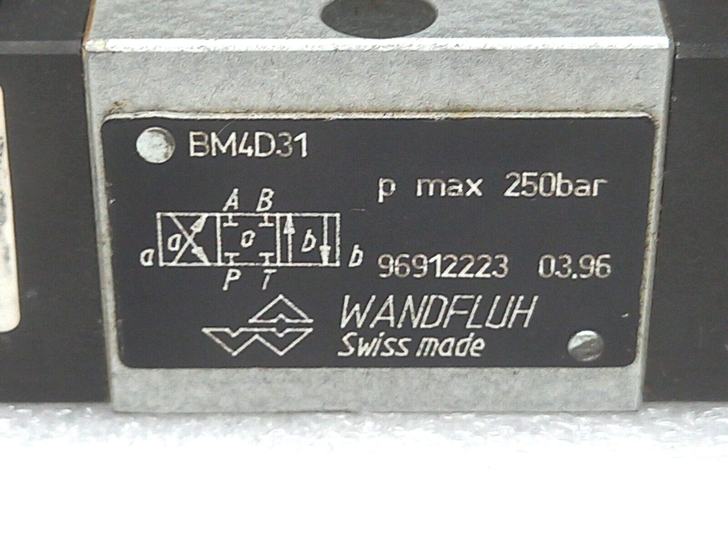 Wandfluh BM4D31 Hydraulic Solenoid Valve P Max 250bar