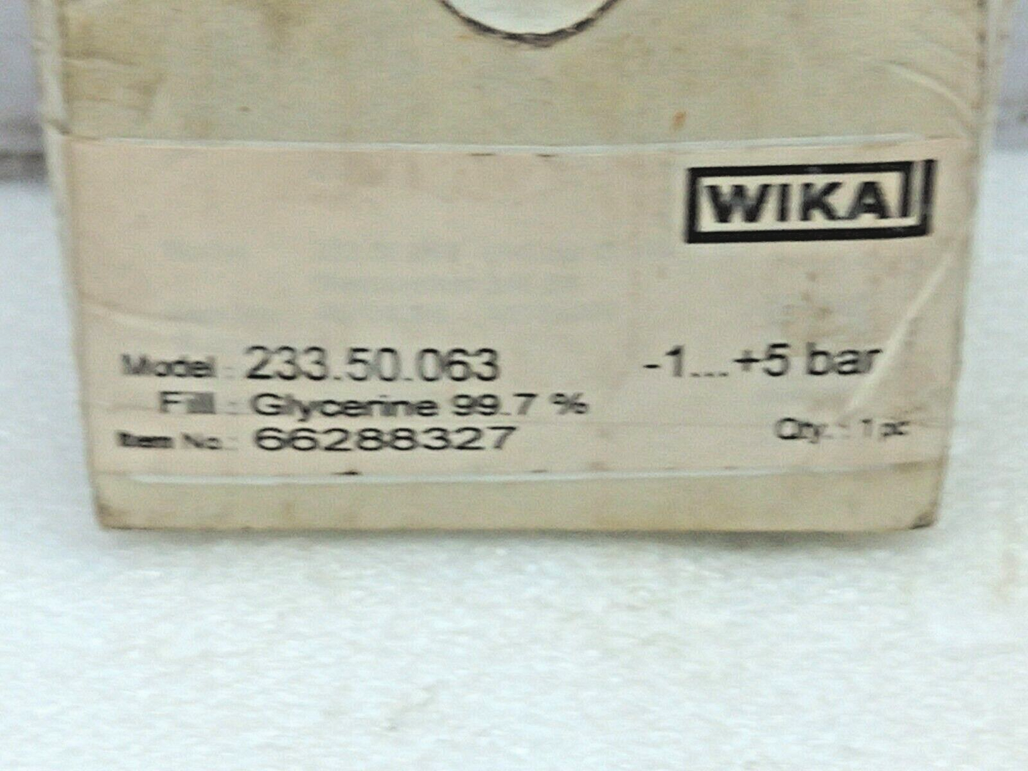 Wika 233.50.063 Compound Pressure Gauge -1 To 5Bar 1/4IN 63MM BSP 66288327