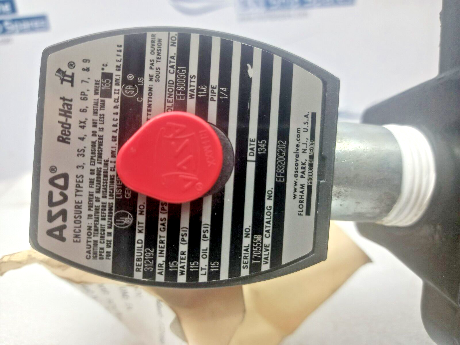 WESTLOCK CONTROLS 9479-SHAF-8 Secondary Valve Indicator With Asco EF8320G202