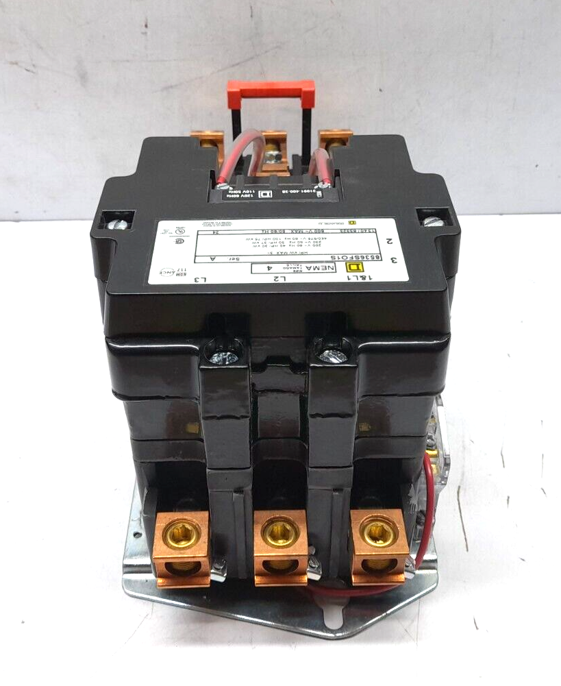 Square D 8536SFO1V02S Ser A AC Magnetic NEMA Size 4 Starter 3 Pole 110/120V50/60