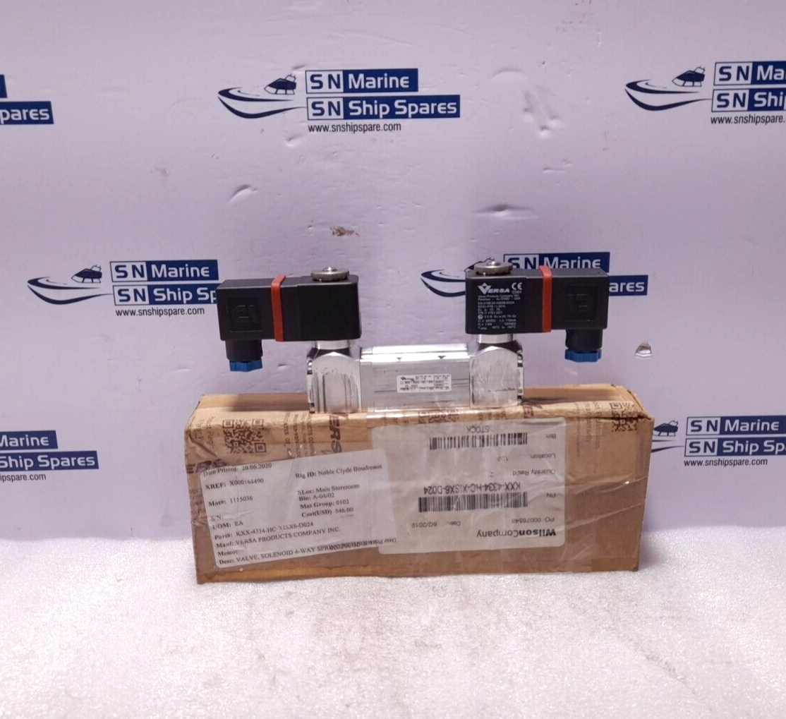 Versa KXX-4334-HC-XISX6-D024 4-Way Valve Alum 24VDC 1.6W PSIG 25-115 Min-Max