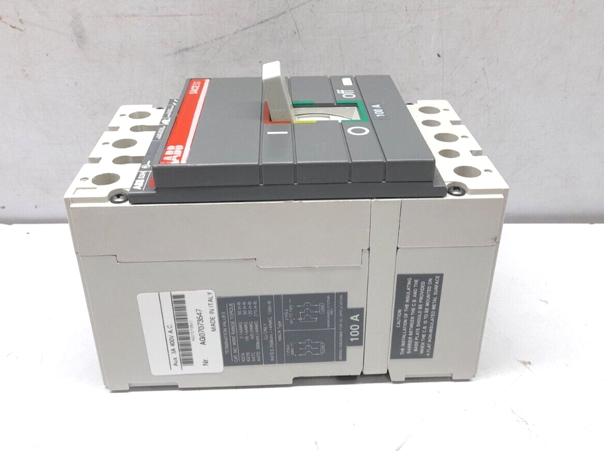 ABB SACE S3 S3H100TW Circuit Breaker S3H 100A BKR S3H 100A 3P