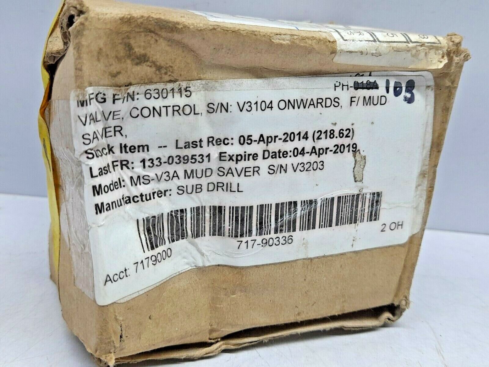 SKP SHV 310-03 Hand Valve G 38” Sub Drill 630115 Control Valve F/Mud Saver