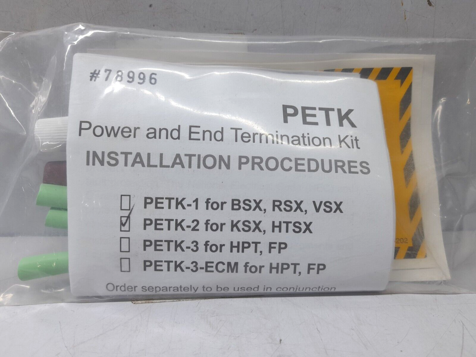 Thermon PETK-2 End Seal Kit for KSK, HTSX Kit, PETK-2 / HTSX 15-2-OJ