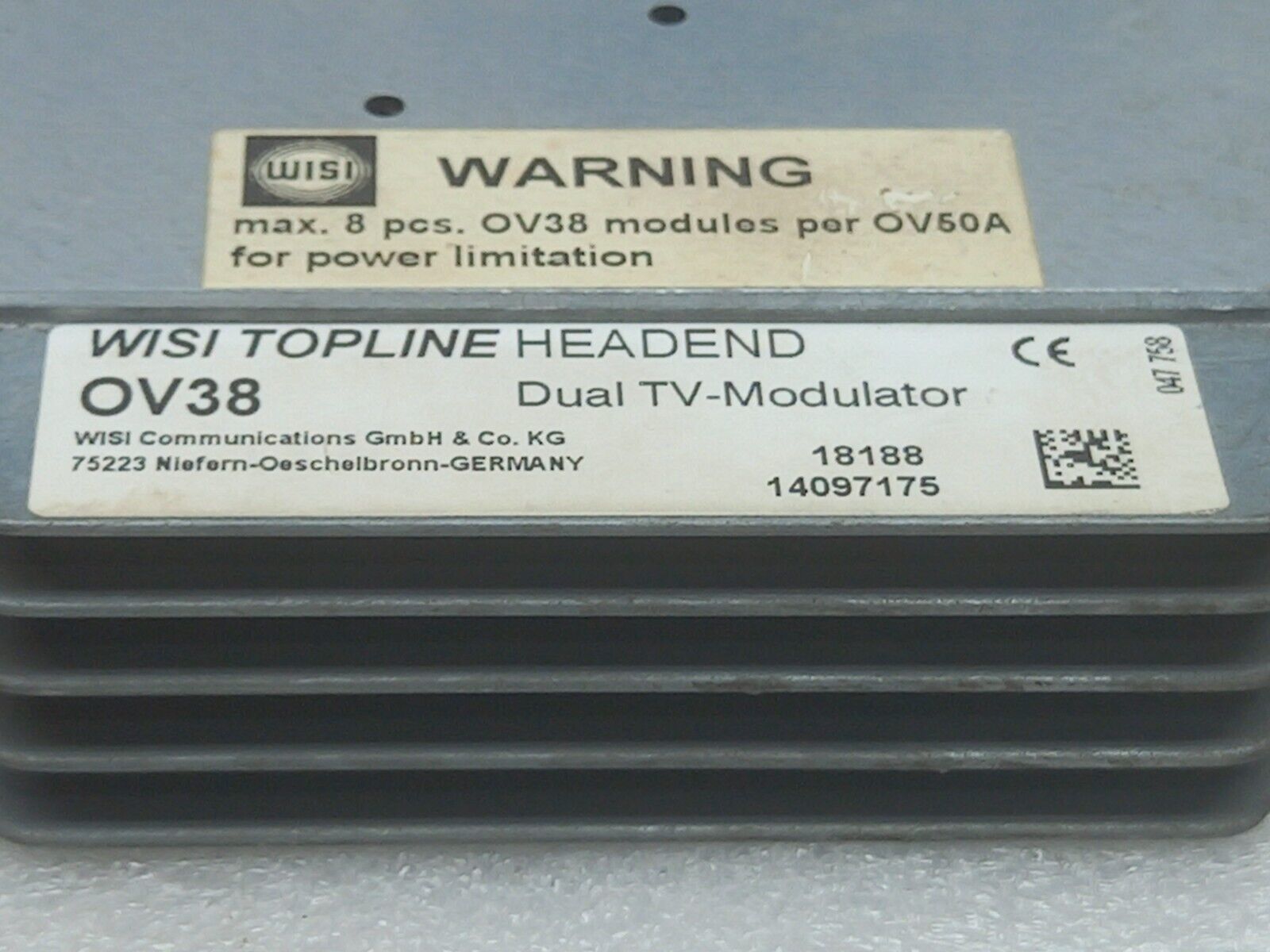 WISI Communication OV38 Topline Headed Dual TV-Modulator