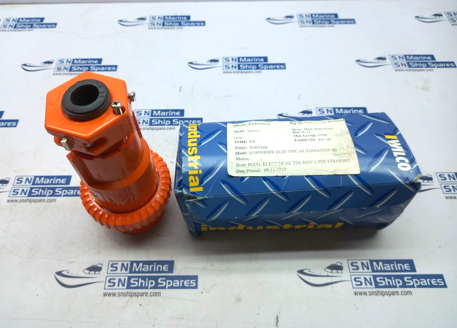 Wilco WIP432B Straight 4Pin Electrical Plug 32A 500V 50Hz Schneider Electric