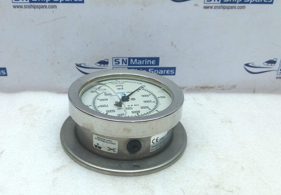Stewart SBG-634GF-DIN-100-1/4IN BSP-60.0 Pressure Gauge 100MM Dial 0-60KPA