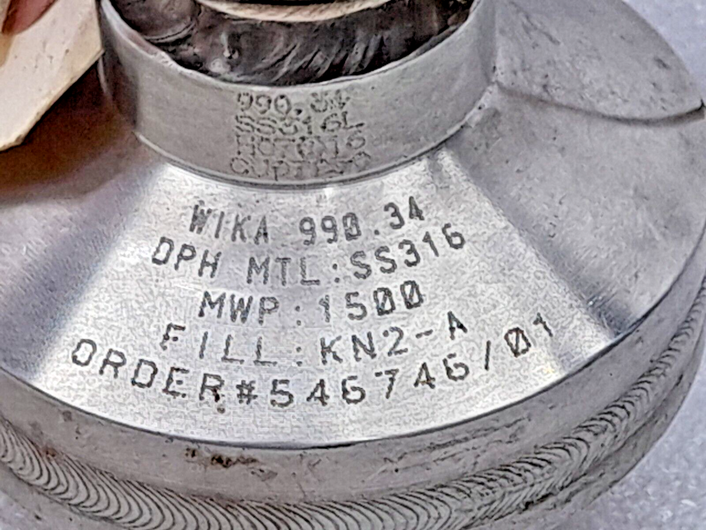 Wika VV-0100-LF Pressure Gauge Diaphragm Non-Plugging 1500MWP KN2-A 0-100Psi